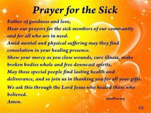 Prayer Quotes For The Sick Prayer for the sick