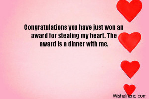 Congratulations you have just won an award for stealing my heart. The ...