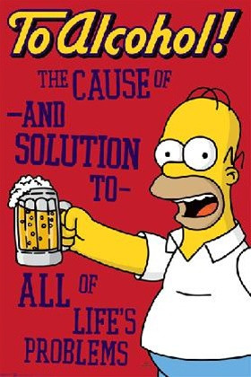 The Simpsons Alcohol Homer Quote TV Poster