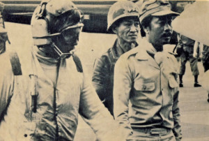Generals Ngo Quang Truong, center in helmet, and Nguyen Cao Ky, arrive ...