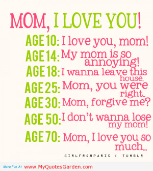 Mom Quotes From Daughter Tumblr ~ I Love You Mom Quotes From Daughter ...