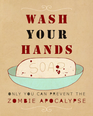 or Zombies // Typographic Print, Bathroom Decor, Kitchen Decor, Funny ...