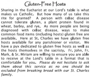 Here is Fr. Edward McNamara’s analysis of gluten-free hosts. Fr ...