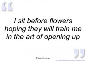 sit before flowers hoping they will shane koyczan