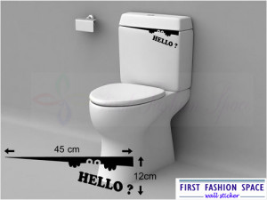 ... 4pcs) FUNNY TOILET BATHROOM WALL STICKER WALL ART DECAL QUOTE 12*45CM