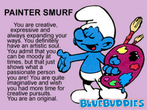 what smurf am i you are painter smurf you are creative expressive and ...