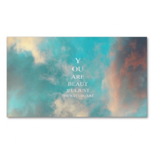 Teal Sky Blue Love Quote Double-Sided Standard Business Cards (Pack Of ...