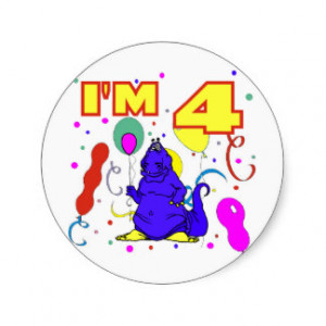 4th_birthday_dinosaur_birthday_sticker ...