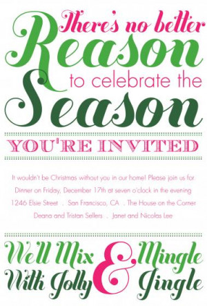 Mix and Mingle Holiday Party Invitations