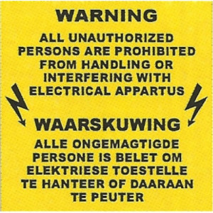 electric shock warning signs