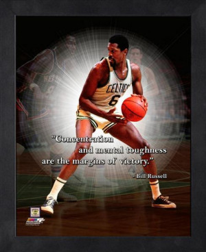 Boston Celtics Bill Russell Framed Pro Quote