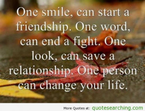 One smile can start a friendship