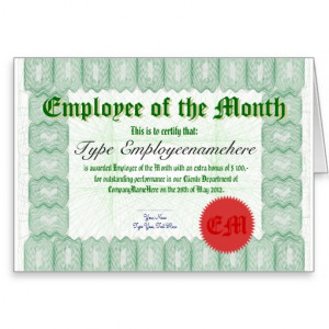 make_an_employee_of_the_month_certicate_award_card ...