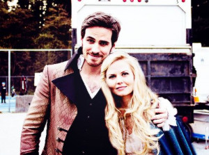 Colin O'donoghue (Hook) and Jennifer Morrison (Emma) on the set of ...