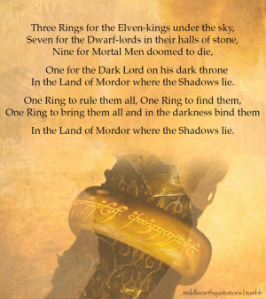 Epigraph to The Lord of the Rings