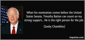 When his nomination comes before the United States Senate, Timothy ...