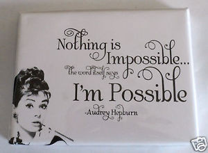 about Framed Canvas Print, Audrey Hepburn Nothing is impossible quote ...