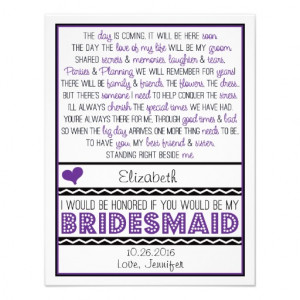 will_you_be_my_bridesmaid_purple_black_poem_card ...