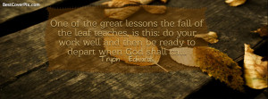 Dry Autumn Leaf Quote Facebook Timeline Cover Photo