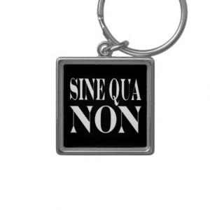 Sine Qua Non Famous Latin Quote: Words to live By Keychain