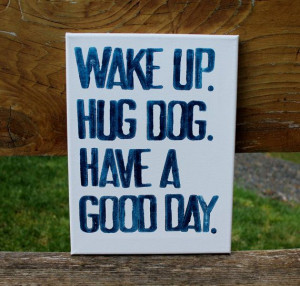 ... hug dog...