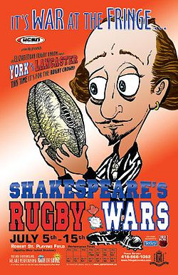 Poster from the 2001 Shakespeare's Rugby Wars