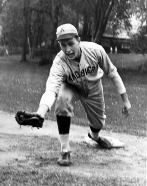 George H. W. Bush plays baseball at Phillips Academy, Andover, MA, ca ...