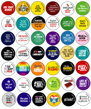 ... & Gear » Buttons » Reading, English Language Arts and Book Sayings