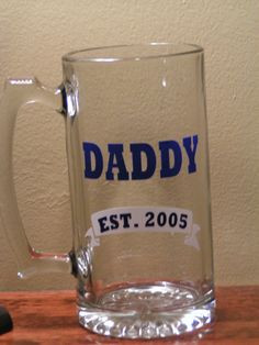... Fathers Day Dad Vinyl Custom Beer Mug/Cup. 7.50 bucks, via Etsy