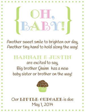 Pregnancy Announcement Poems Sibling pregnancy announcement