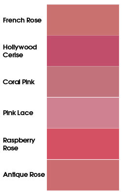 Shades of Pink Color Chart