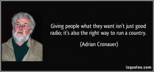 Giving people what they want isn't just good radio; it's also the ...