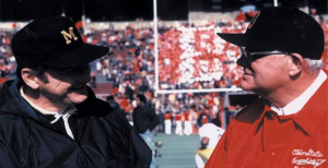 Bo Schembechler and Woody Hayes squared off in The Ten Year War from ...