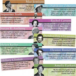 ... Susan B. Anthony, Sojourner Truth, Babe Didrikson Zaharias, Rachel