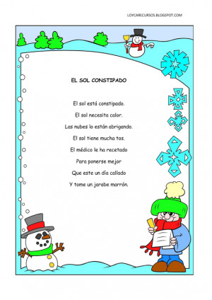Poemas y rimas infantiles del invierno para niños