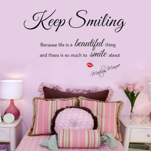 Sexy-Lady-Marilyn-Monroe-Saying-Keep-Smiling-Quote-Wall-Sticker-Decal ...