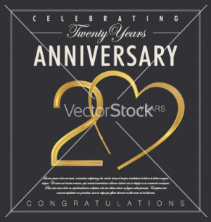 20 years anniversary black background vector