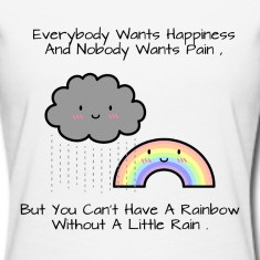 Cute Rainbow Happiness Quote Women's T-Shirts