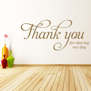 Thank You For Sharing Our Day Wall Stickers Home and Living Art Decal ...