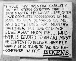 Charles Dickens quote in Philip Guston's writing