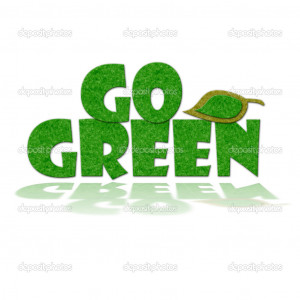 Go Green Sign - Stock Image