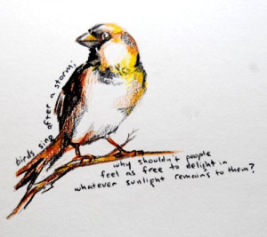 Birds sing after a storm.