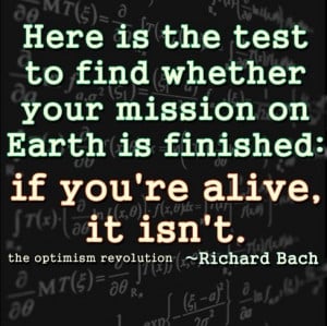 ... find whether or not your mission on earth is finished - Richard Bach
