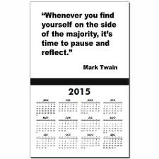 Mark Twain Majority Quote Calendar Print for