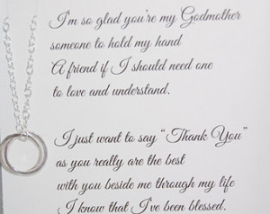 Godmother necklace, Thank you to Go dmother, POEM for Godmothers ...