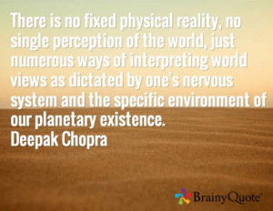 There is no fixed physical reality, no single perception of the world ...