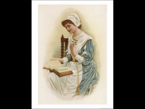 Young Puritan Reads Her Bible But Allows Herself a Touch of Vanity in ...