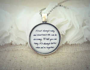 Jack johnson better together inspired lyrical quote pendant necklace ...