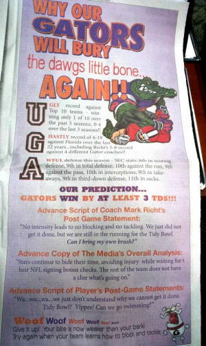 Georgia vs. Florida: Gator Ad in Bulldog Paper Fuels the Fire in ...