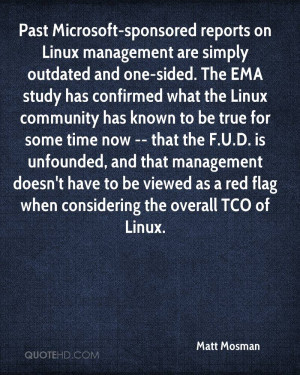 Past Microsoft-sponsored reports on Linux management are simply ...
